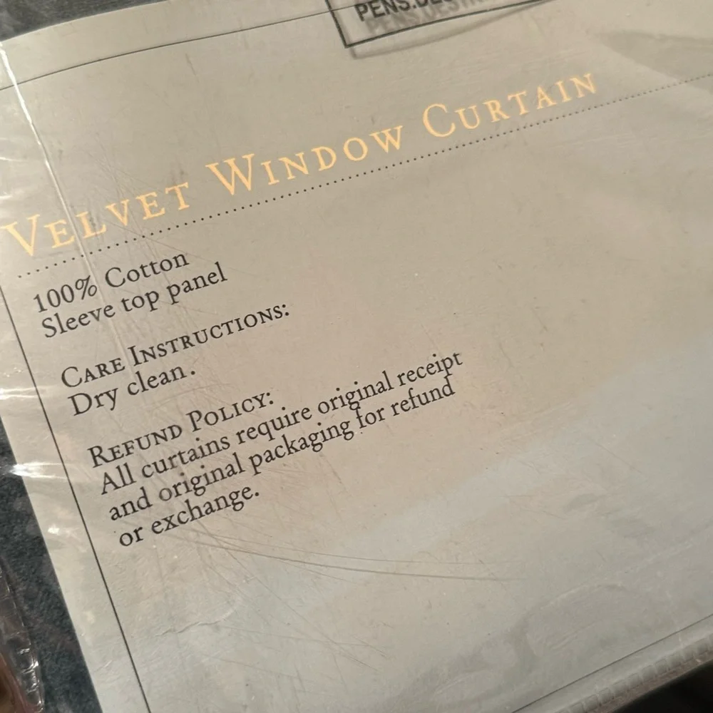 Velvet Window Curtains ( Atlantic) World Market/ 54” x 96” set off 2 panels